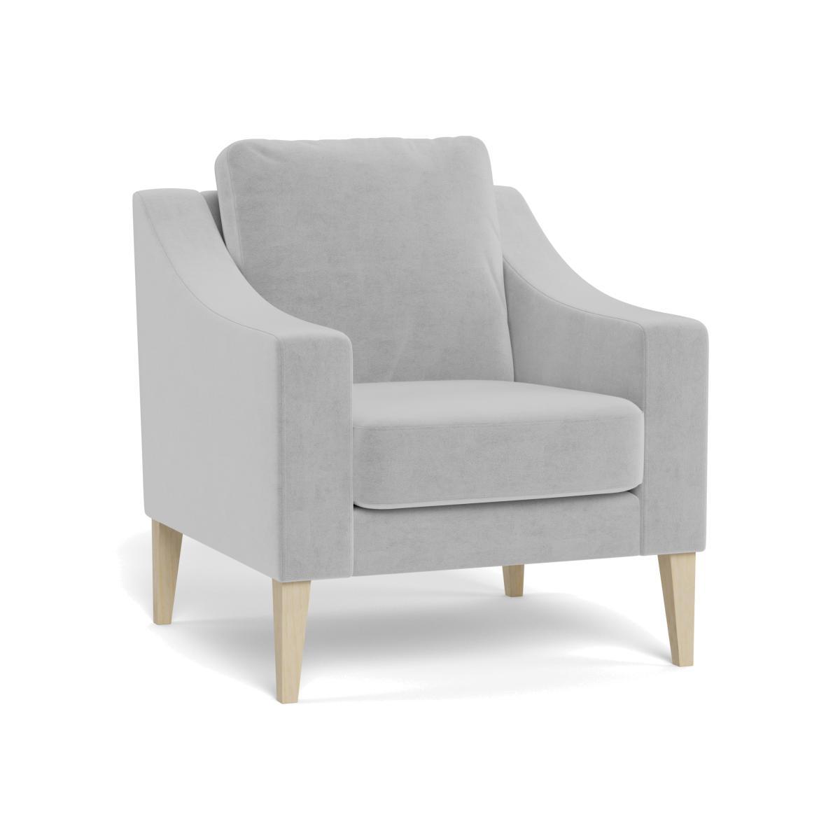 Heal's Richmond Armchair Velvet Platinum Black Feet - Heal's UK Furniture – image 1