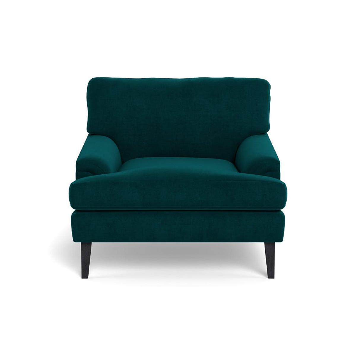 Heal's Stanton Armchair Smart Luxe Velvet Ocean Black Feet – image 2