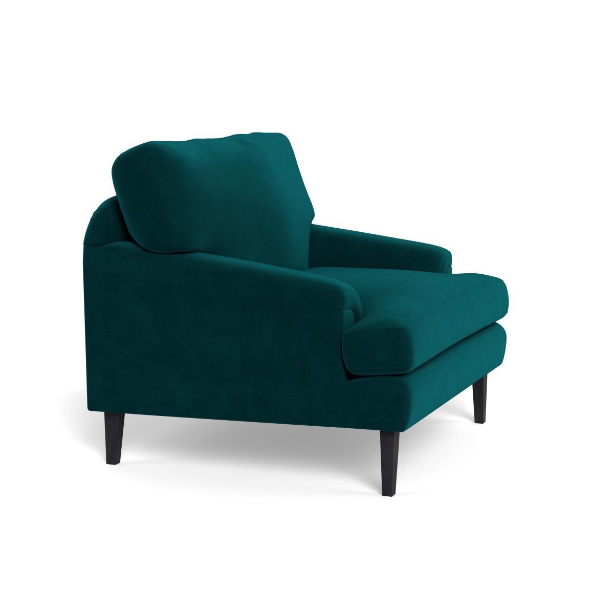 Heal's Stanton Armchair Smart Luxe Velvet Ocean Black Feet – image 3
