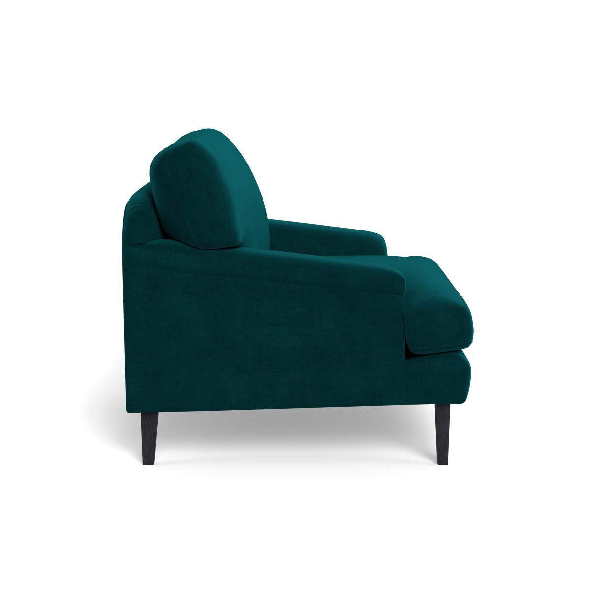 Heal's Stanton Armchair Smart Luxe Velvet Ocean Black Feet – image 4