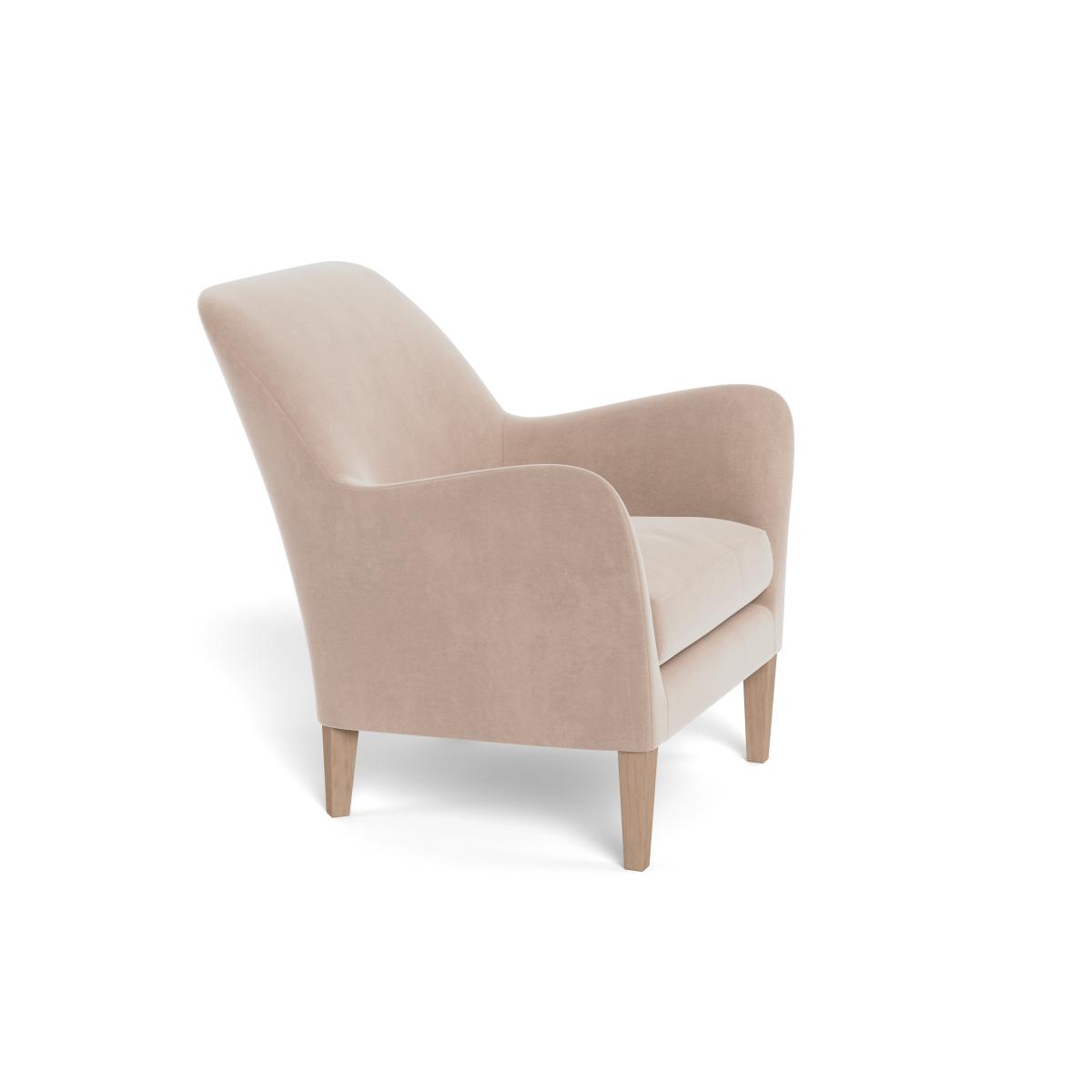 Heal's Wallis Armchair Smart Velvet Pebble Black Painted Oak Feet – image 2