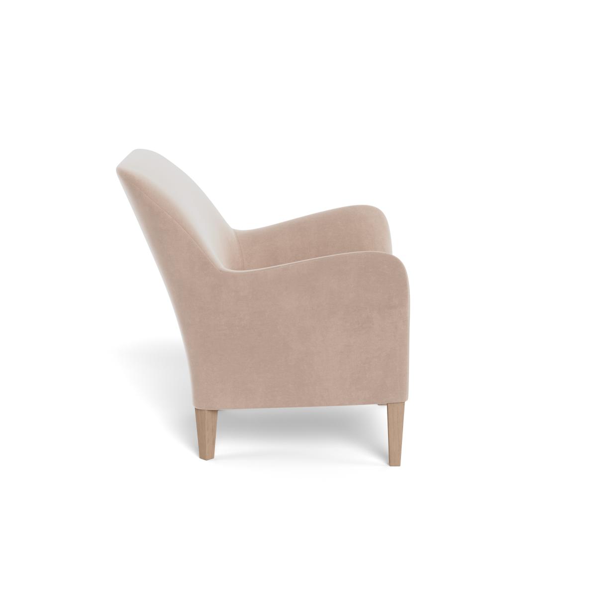 Heal's Wallis Armchair Smart Velvet Pebble Black Painted Oak Feet – image 3