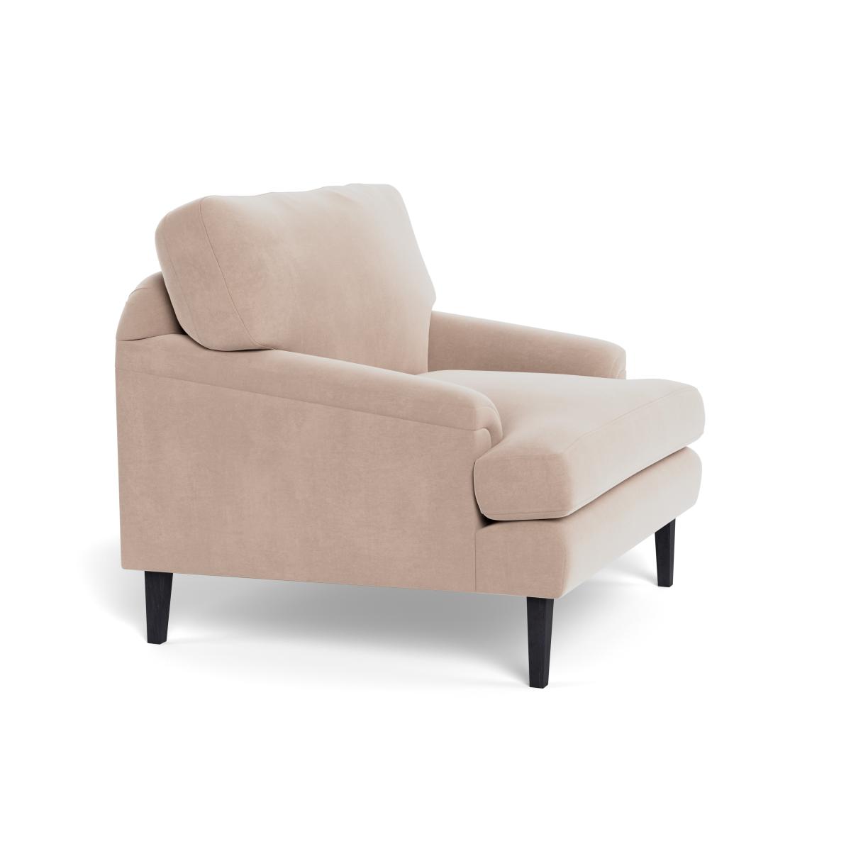 Heal's Stanton Armchair Smart Velvet Pebble Black Feet – image 3