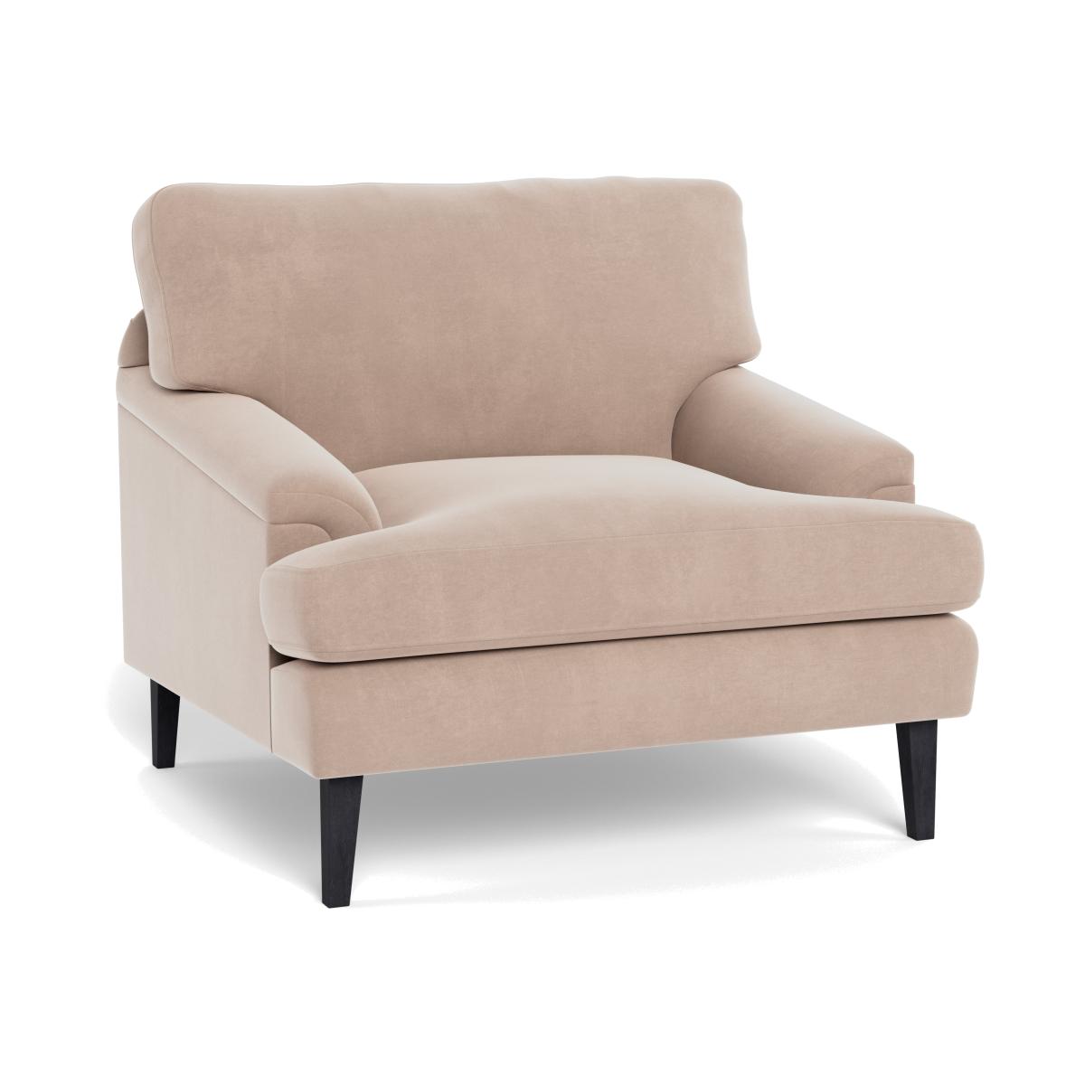 Heal's Stanton Armchair Smart Velvet Pebble Black Feet – image 1