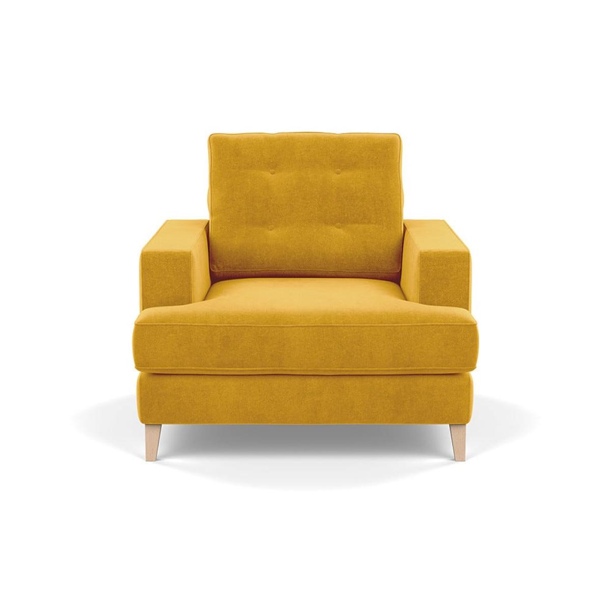 Heal's Mistral Armchair Smart Luxe Velvet Canary Natural Feet – image 2