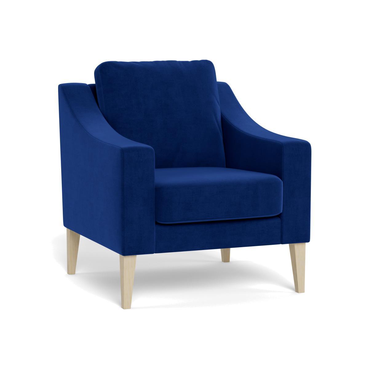 Heal's Richmond Armchair Smart Luxe Velvet Azure Natural Ash Feet - Heal's UK Furniture – image 1