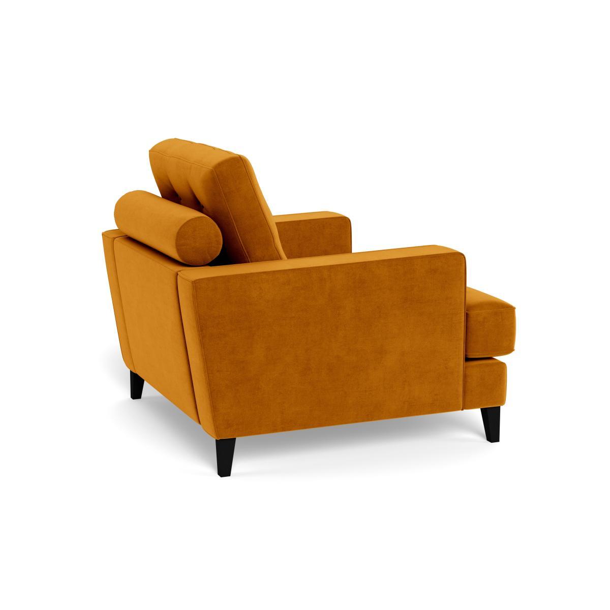 Heal's Mistral Armchair Smart Luxe Velvet Cognac Black Feet - Heal's UK Furniture – image 4