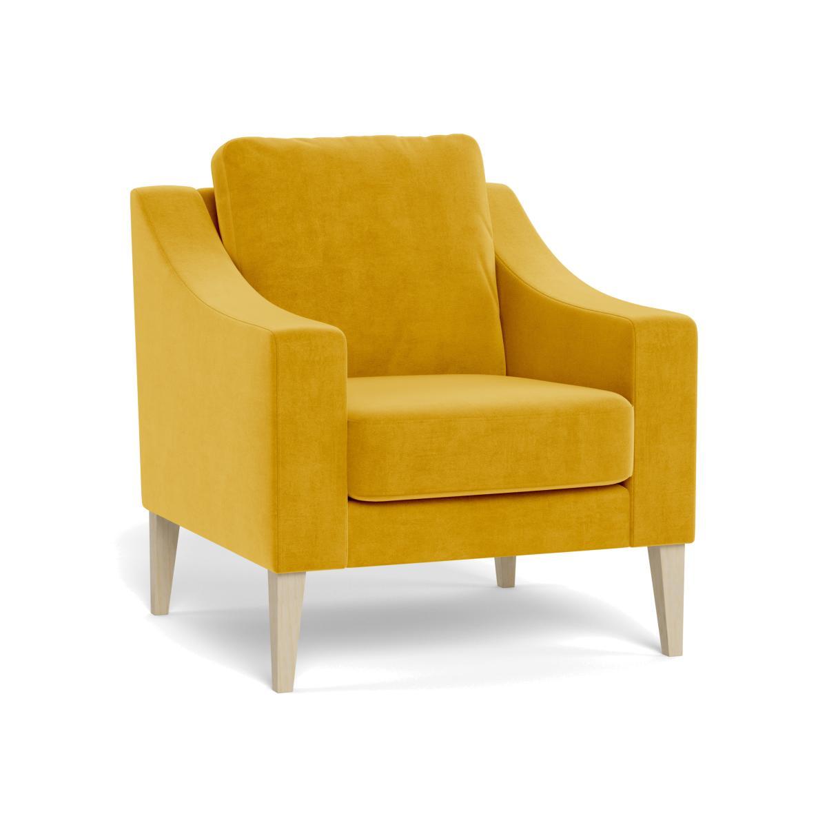 Heal's Richmond Armchair Smart Luxe Velvet Canary Natural Ash Feet - Heal's UK Furniture – image 1
