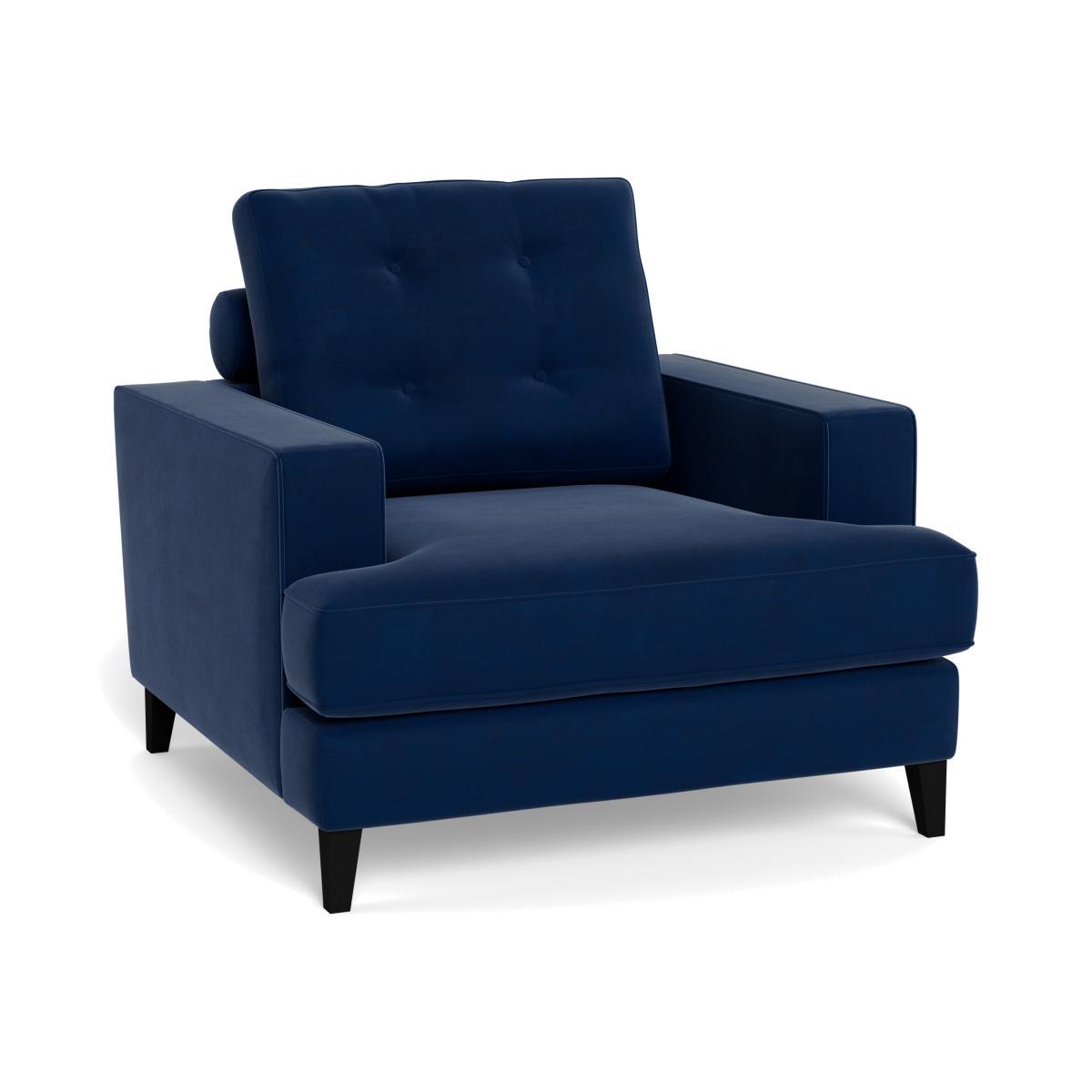 Heal's Mistral Armchair Smart Luxe Velvet Midnight Black Feet - Heal's UK Furniture – image 1