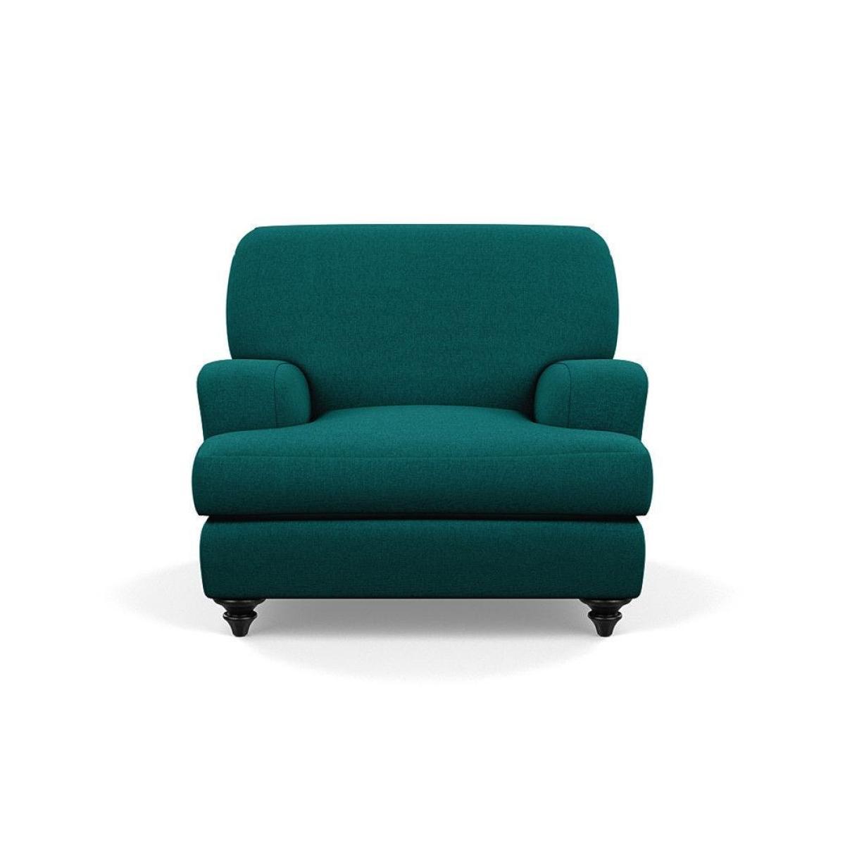 Heal's Hampstead Armchair Velvet Petrol Chestnut Stain Feet - Heal's UK Furniture – image 21