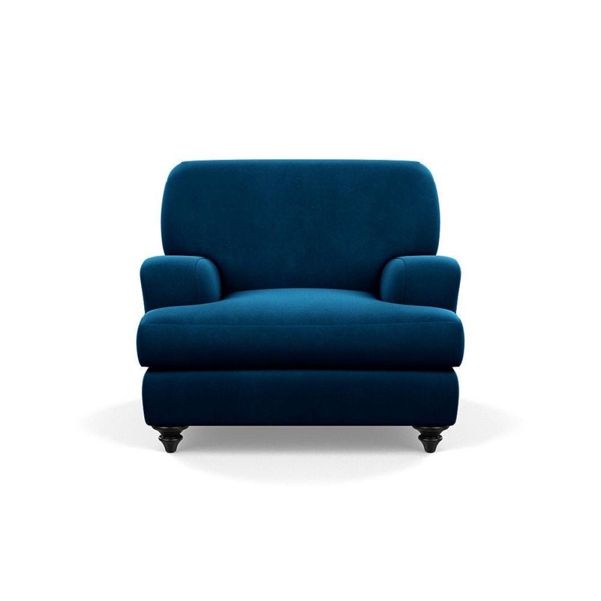 Heal's Hampstead Armchair Velvet Petrol Chestnut Stain Feet - Heal's UK Furniture – image 22