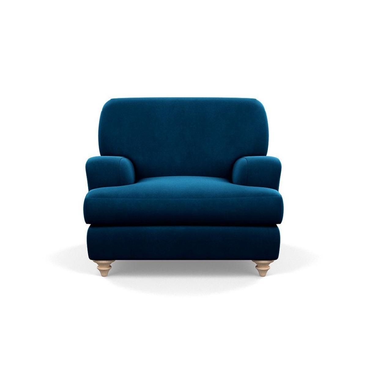 Heal's Hampstead Armchair Velvet Petrol Chestnut Stain Feet - Heal's UK Furniture – image 42