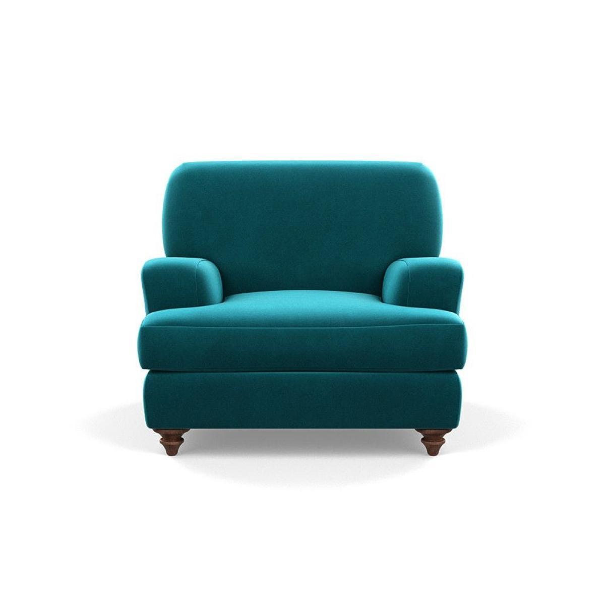 Heal's Hampstead Armchair Velvet Petrol Chestnut Stain Feet - Heal's UK Furniture – image 44