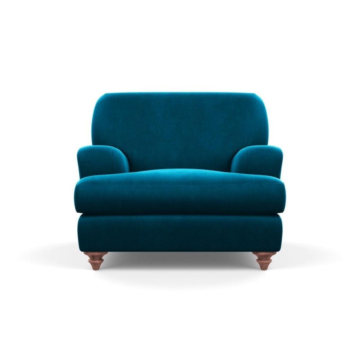 Heal's Hampstead Armchair Velvet Petrol Chestnut Stain Feet - Heal's UK Furniture – image 46
