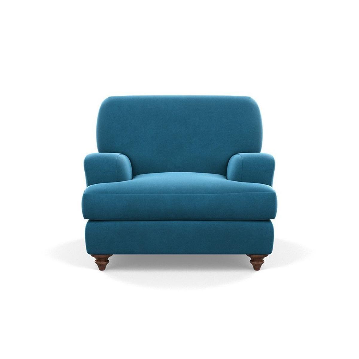 Heal's Hampstead Armchair Velvet Petrol Chestnut Stain Feet - Heal's UK Furniture – image 55