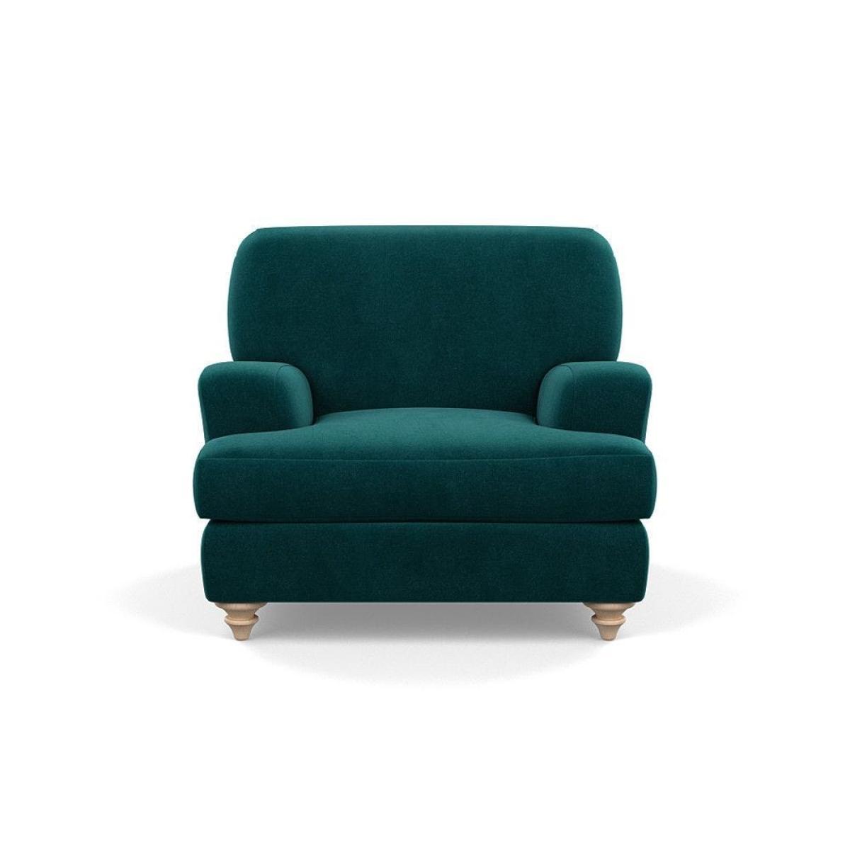 Heal's Hampstead Armchair Velvet Petrol Chestnut Stain Feet - Heal's UK Furniture – image 73