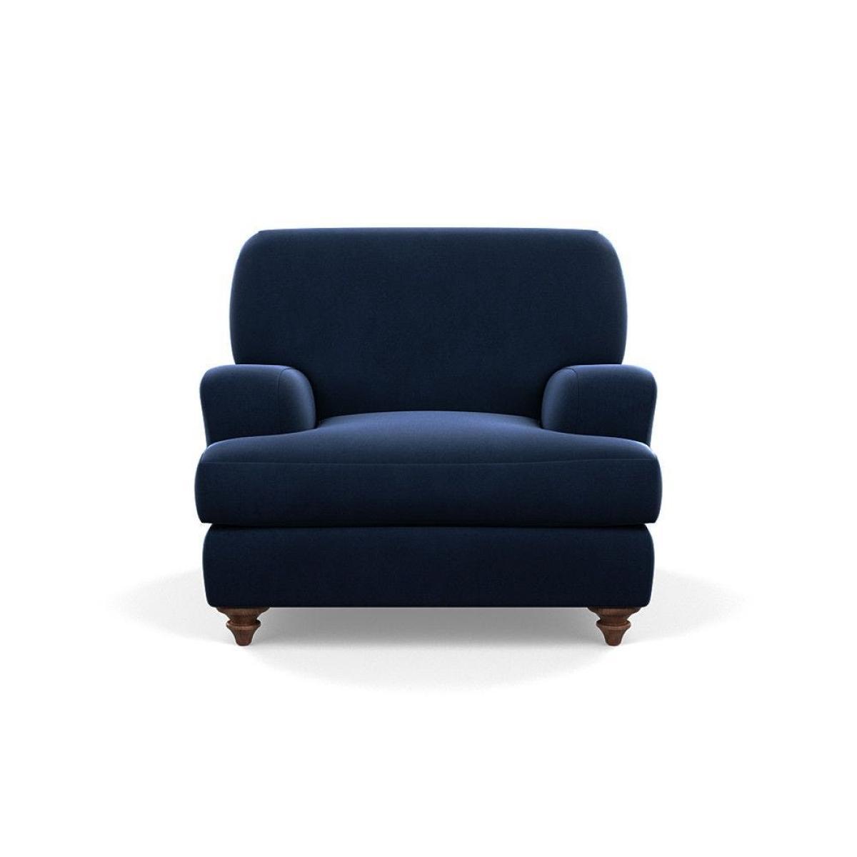 Heal's Hampstead Armchair Velvet Petrol Chestnut Stain Feet - Heal's UK Furniture – image 10