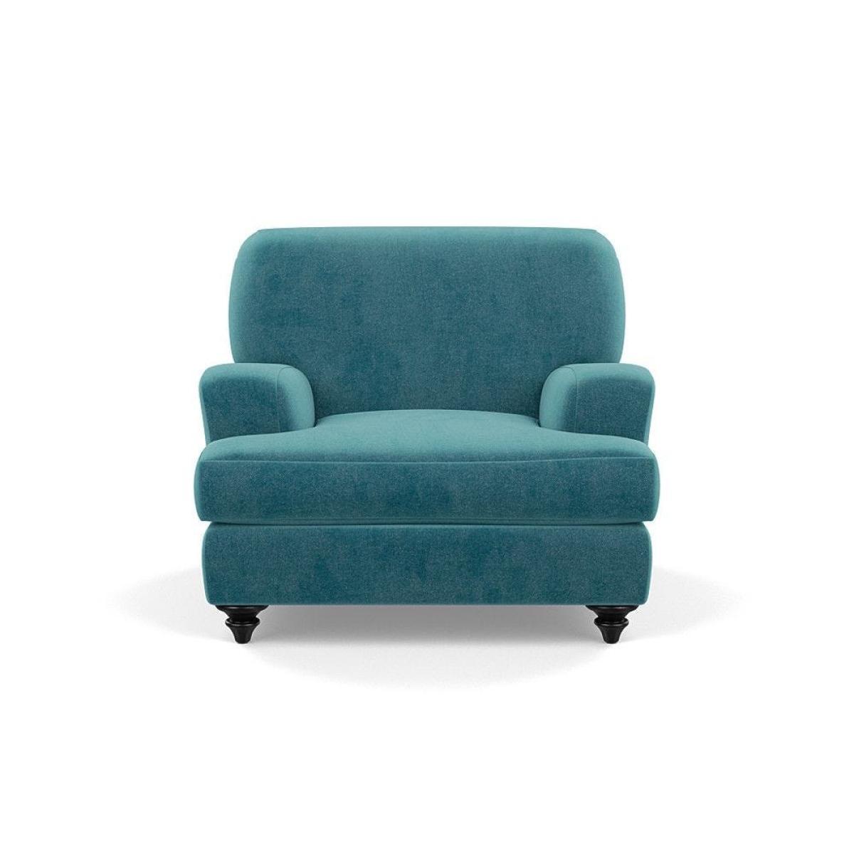 Heal's Hampstead Armchair Velvet Petrol Chestnut Stain Feet - Heal's UK Furniture – image 98