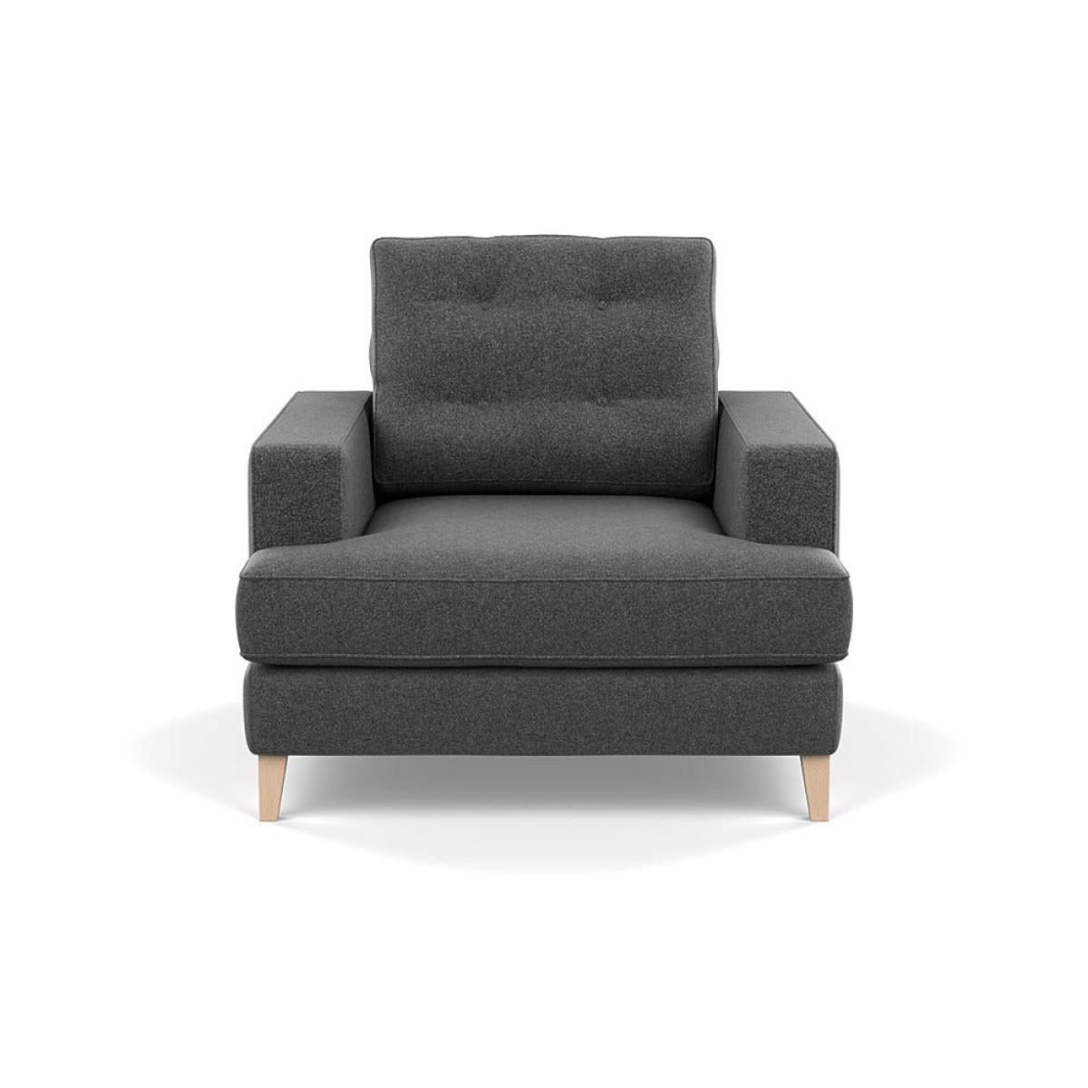 Heal's Mistral Armchair Melton Wool Granite Natural Feet – image 2