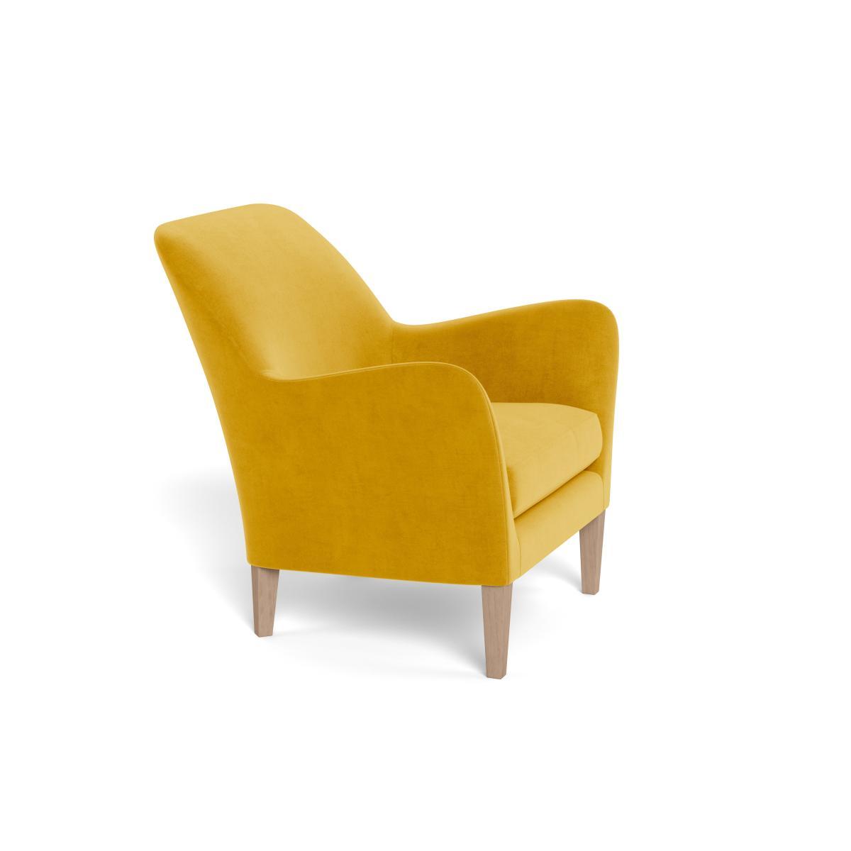 Heal's Wallis Armchair Smart Luxe Velvet Canary Tinted Ash Feet - Heal's UK Furniture – image 2