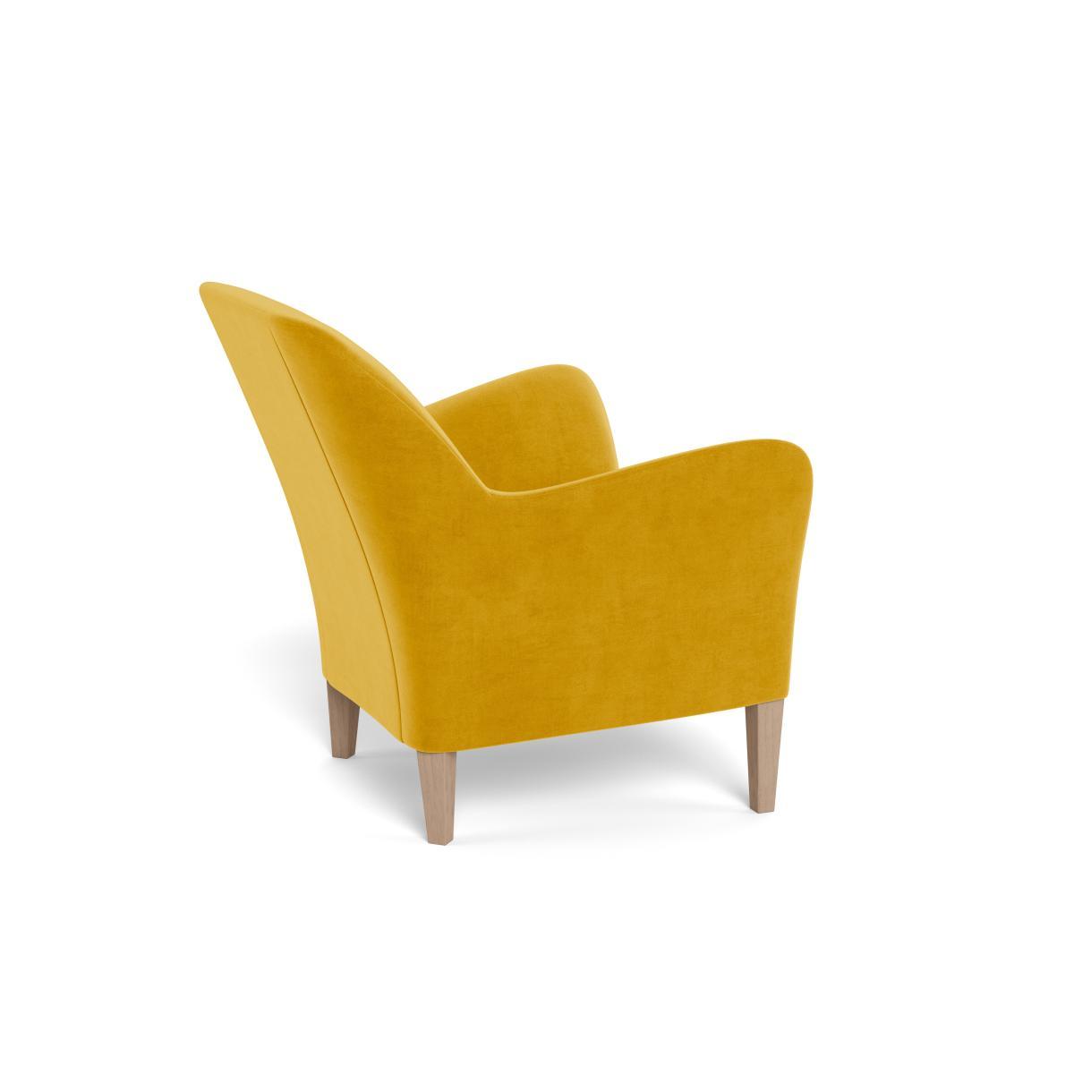 Heal's Wallis Armchair Smart Luxe Velvet Canary Tinted Ash Feet - Heal's UK Furniture – image 4