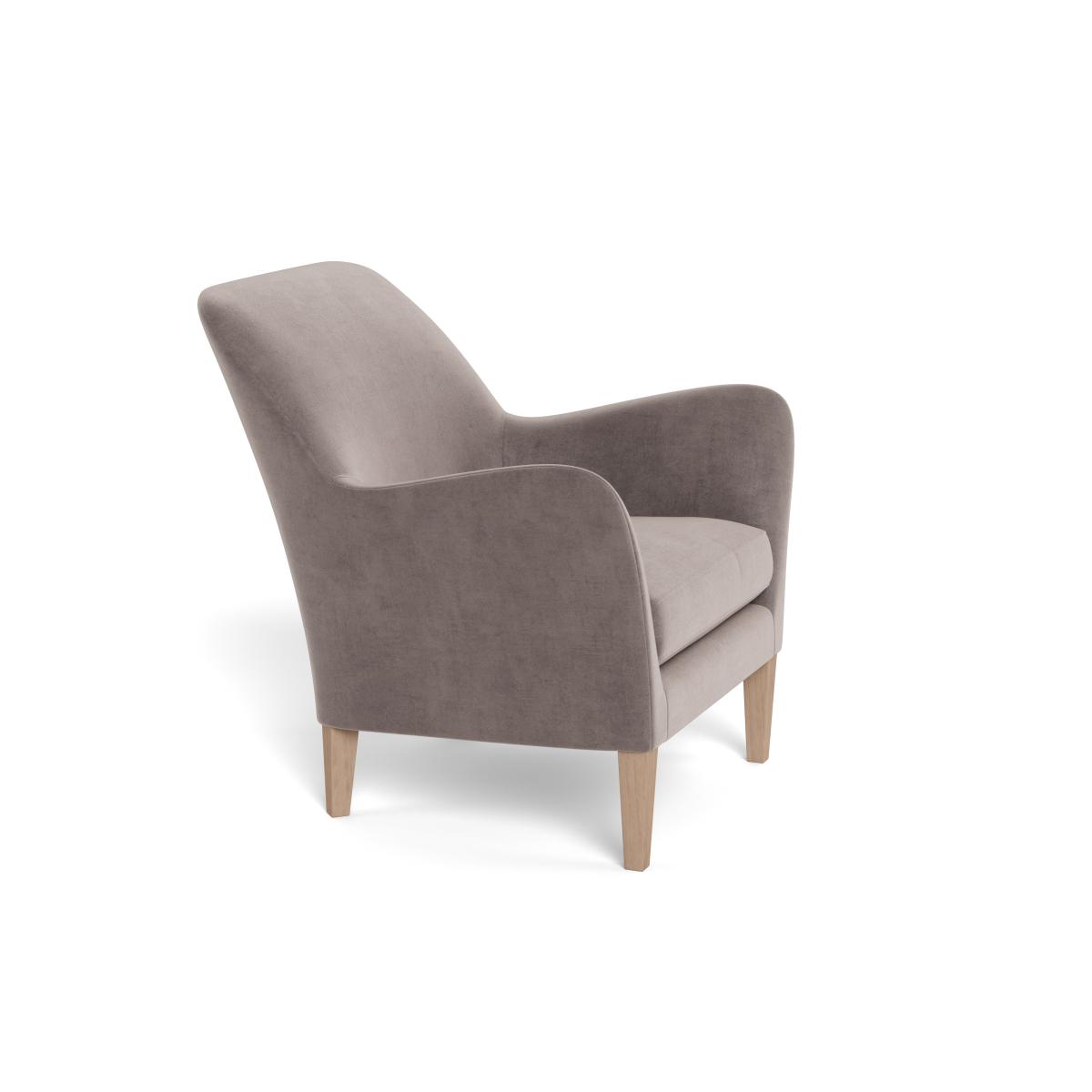 Heal's Wallis Armchair Smart Luxe Velvet Mushroom Natural Ash Feet – image 2