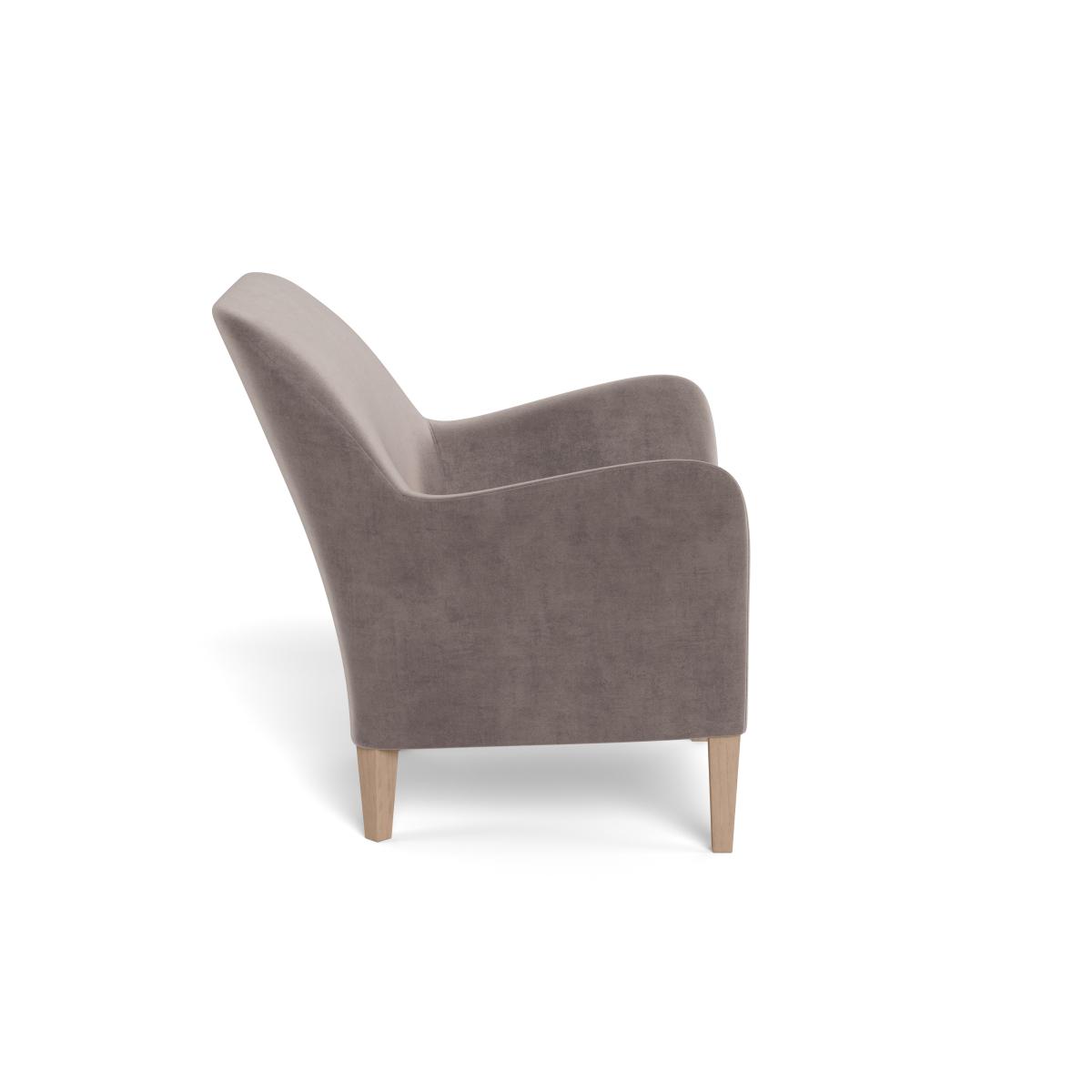 Heal's Wallis Armchair Smart Luxe Velvet Mushroom Natural Ash Feet – image 3
