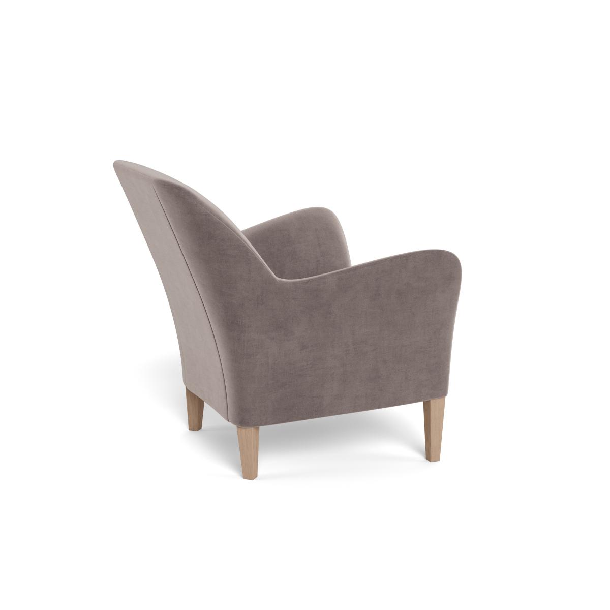 Heal's Wallis Armchair Smart Luxe Velvet Mushroom Natural Ash Feet – image 4