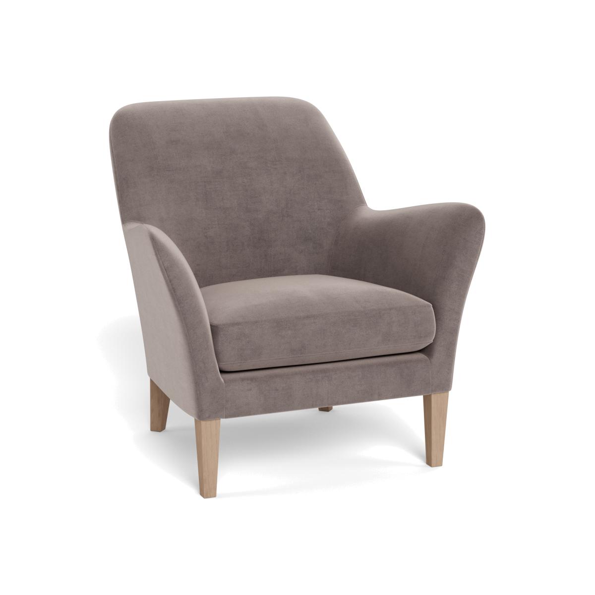 Heal's Wallis Armchair Smart Luxe Velvet Mushroom Natural Ash Feet – image 1