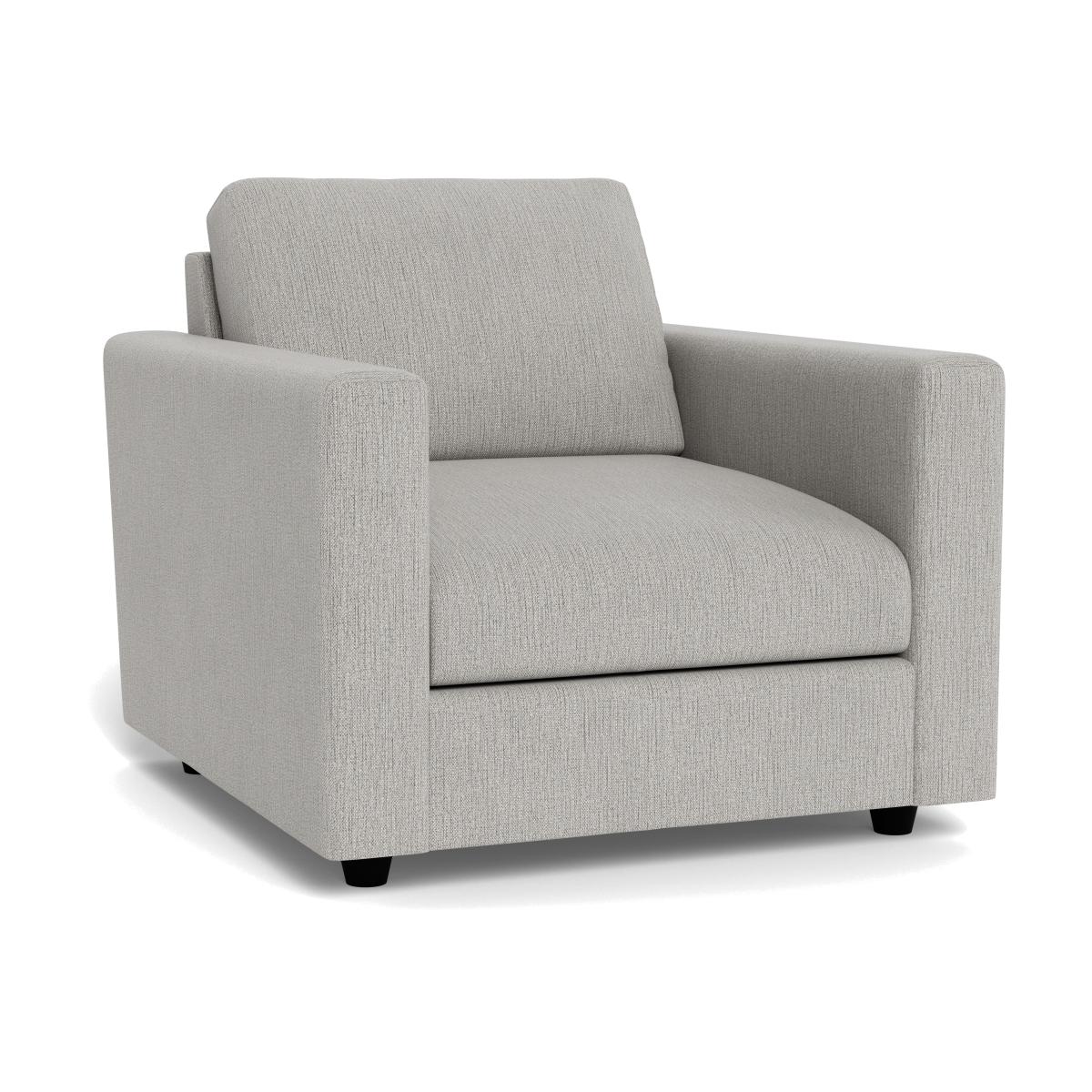 Heal's Nimbus II Armchair Smart Linen Mix Silver Black Feet – image 1