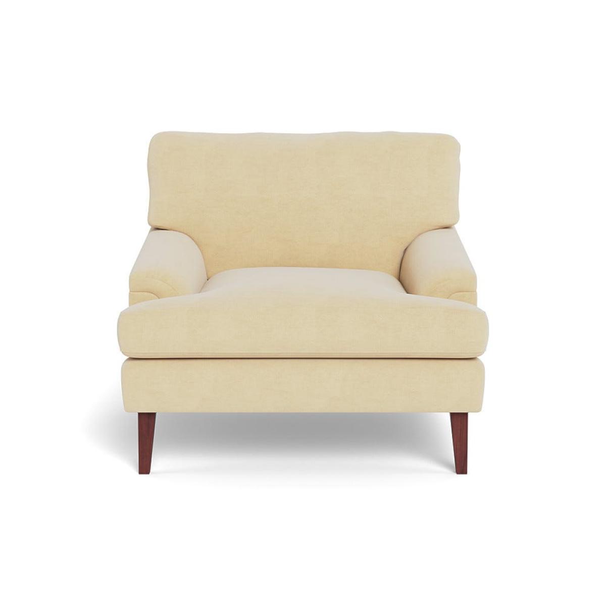Heal's Stanton Armchair Smart Luxe Velvet Biscuit Walnut Stained Feet – image 2