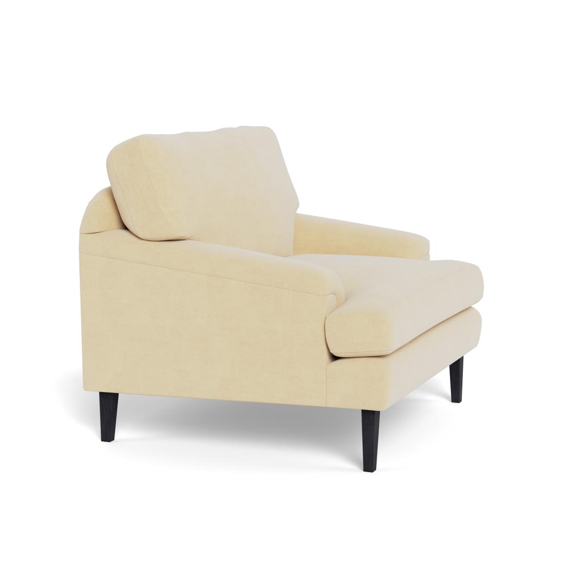 Heal's Stanton Armchair Smart Luxe Velvet Biscuit Walnut Stained Feet – image 3