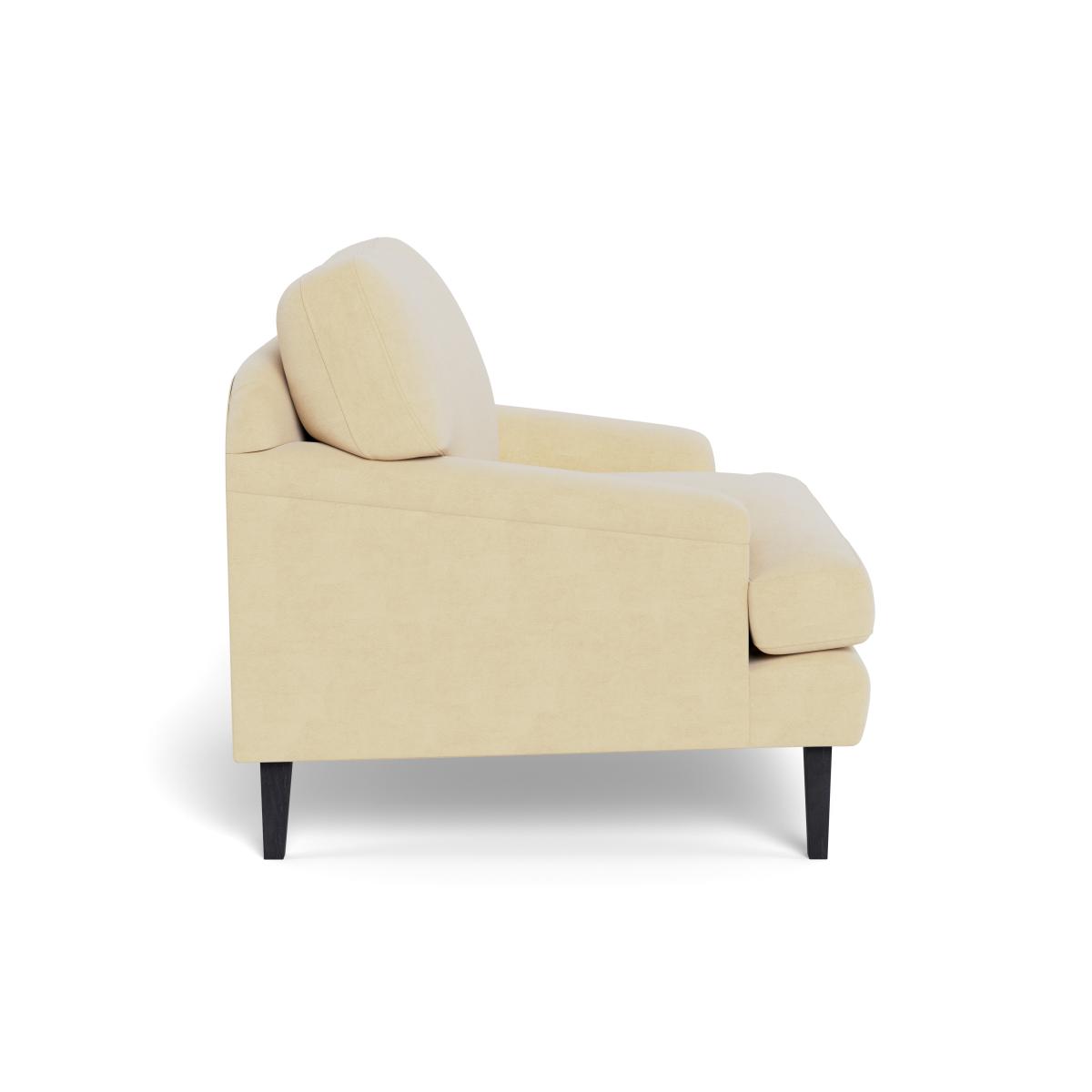 Heal's Stanton Armchair Smart Luxe Velvet Biscuit Walnut Stained Feet – image 4