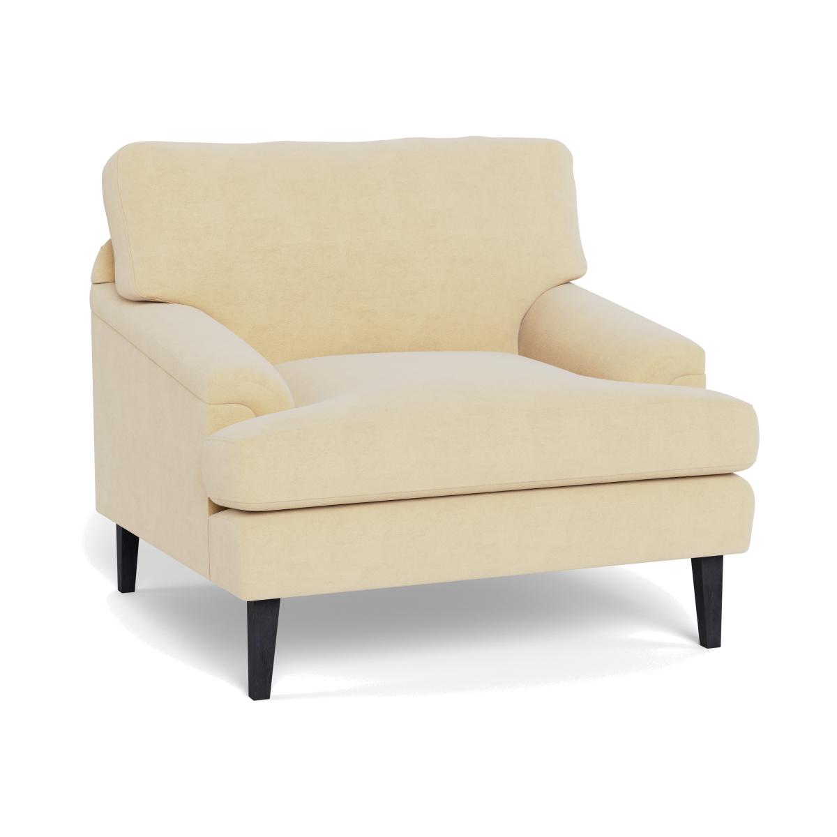 Heal's Stanton Armchair Smart Luxe Velvet Biscuit Walnut Stained Feet – image 1