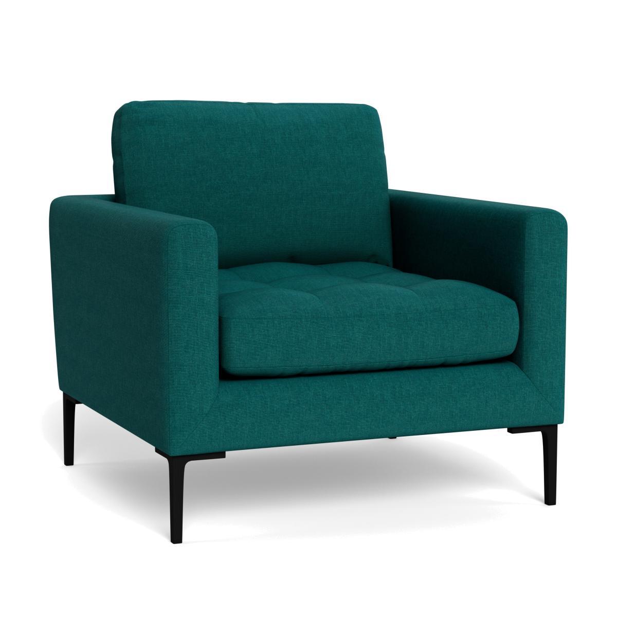 Heal's Eton Armchair Brushed Cotton Pine Black Feet - Heal's UK Furniture – image 1