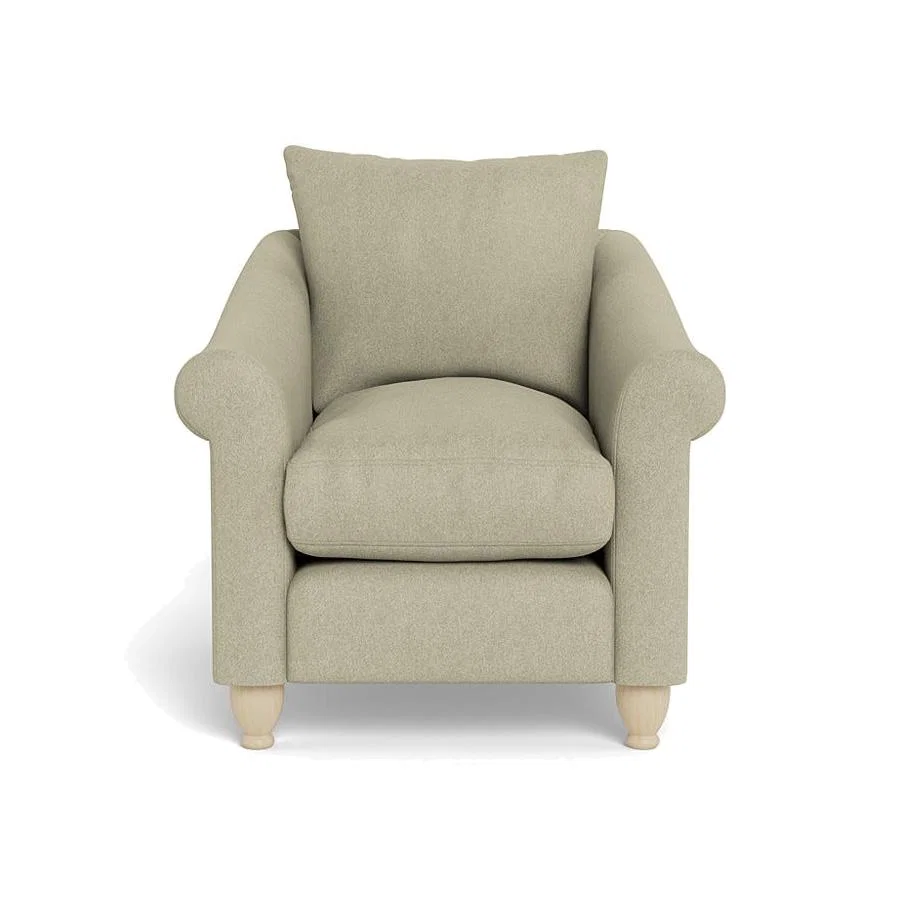 Heal's Devon Armchair Cotton Grain Natural Feet – image 1