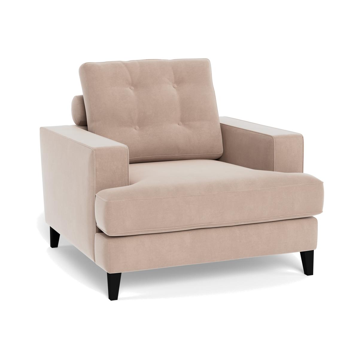 Heal's Mistral Armchair Smart Velvet Pebble Natural Feet – image 1