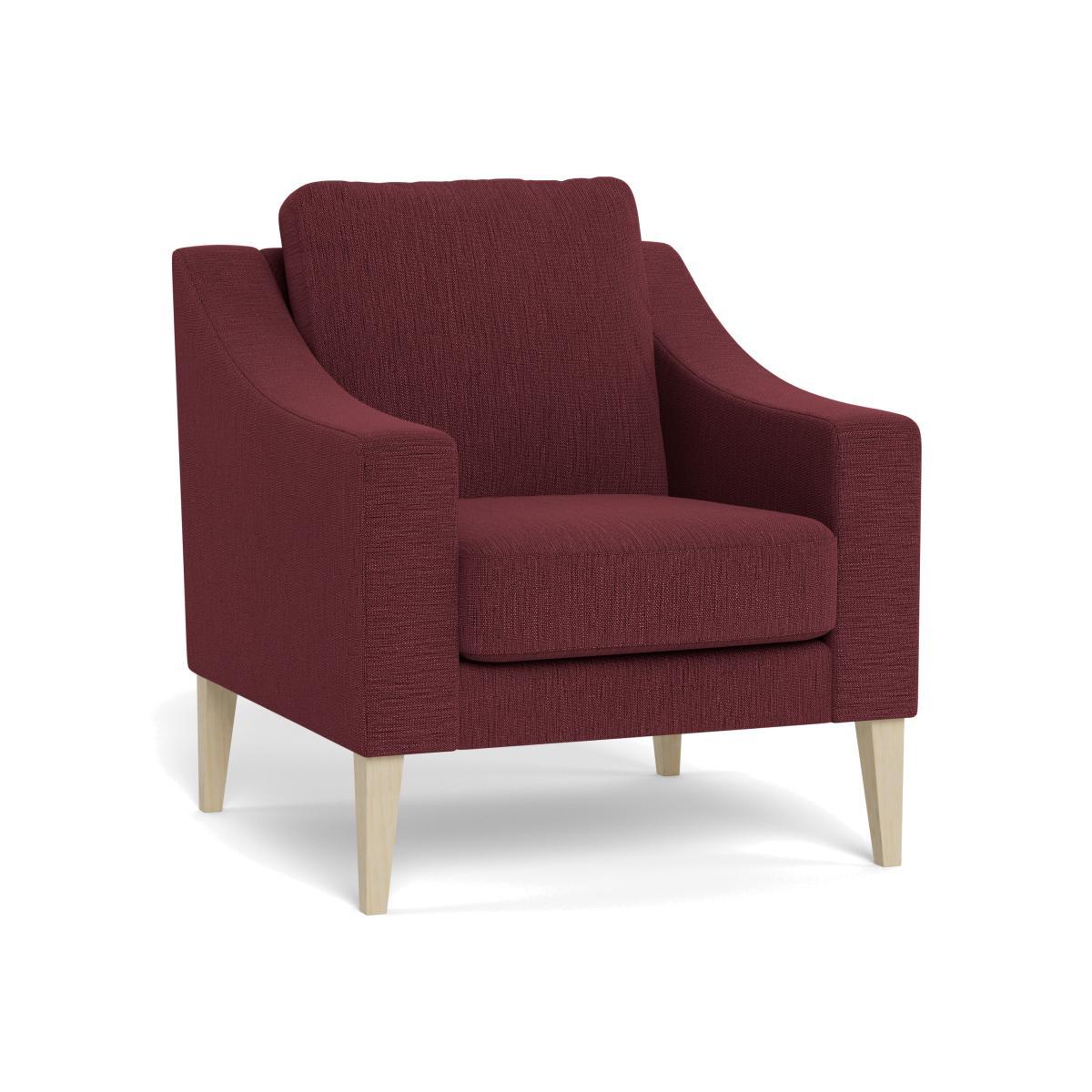 Heal's Richmond Armchair Smart Linen Mix Maroon Natural Ash Feet - Heal's UK Furniture – image 1