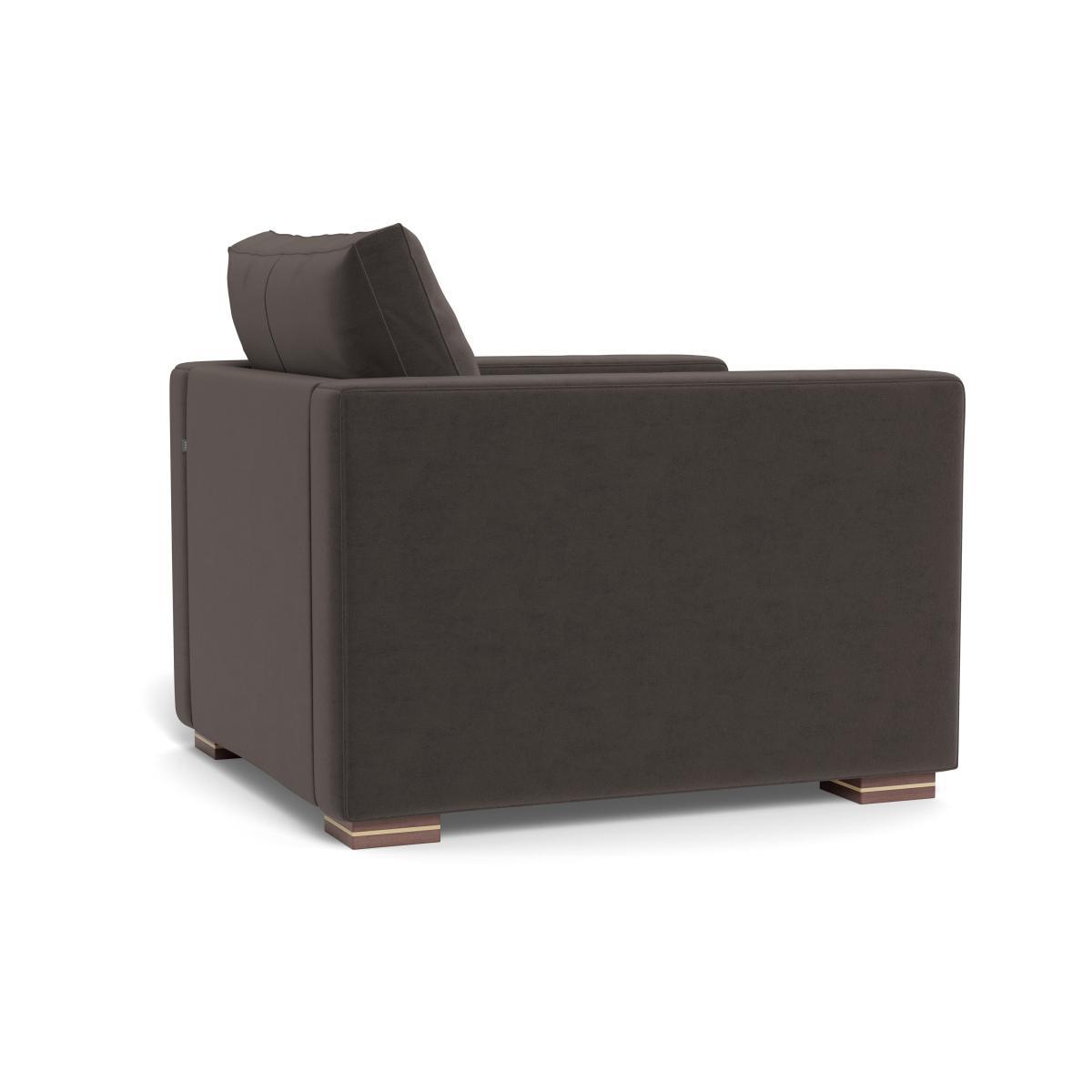 Heal's Palermo Armchair Nobilis Velvet Sable Brass and Walnut Feet - Heal's UK Furniture – image 4