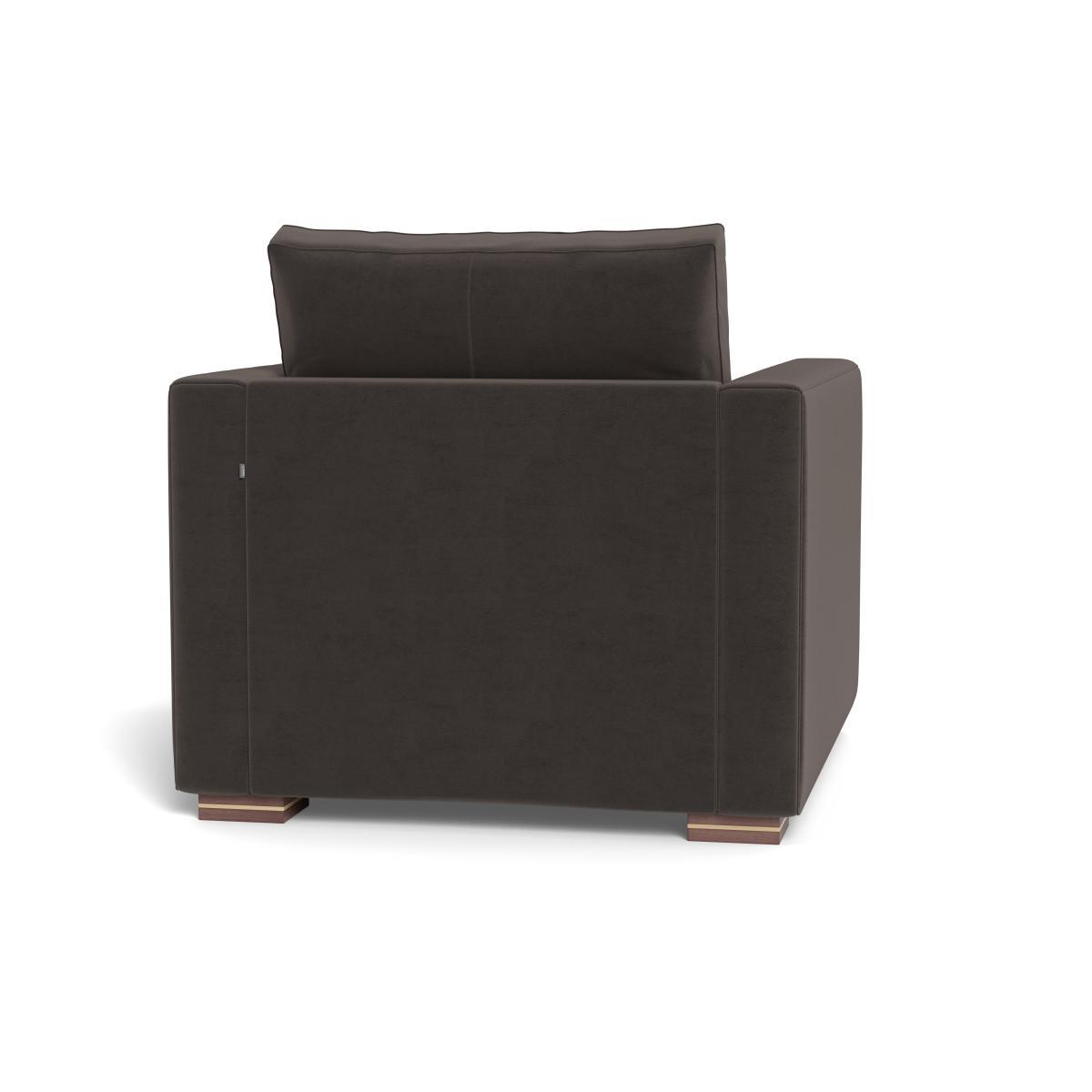 Heal's Palermo Armchair Nobilis Velvet Sable Brass and Walnut Feet - Heal's UK Furniture – image 5