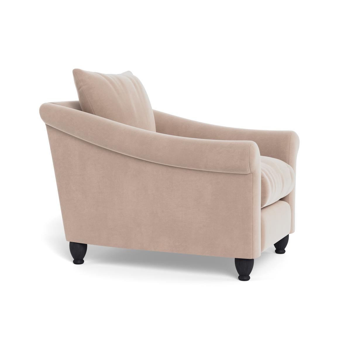 Heal's Devon Armchair Smart Velvet Pebble Natural Ash Feet - Heal's UK Furniture – image 2