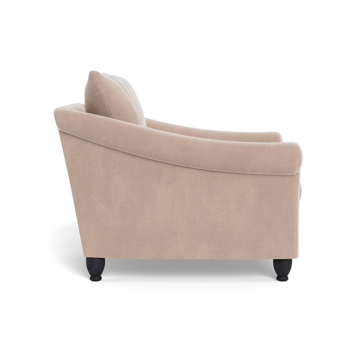 Heal's Devon Armchair Smart Velvet Pebble Natural Ash Feet - Heal's UK Furniture – image 3