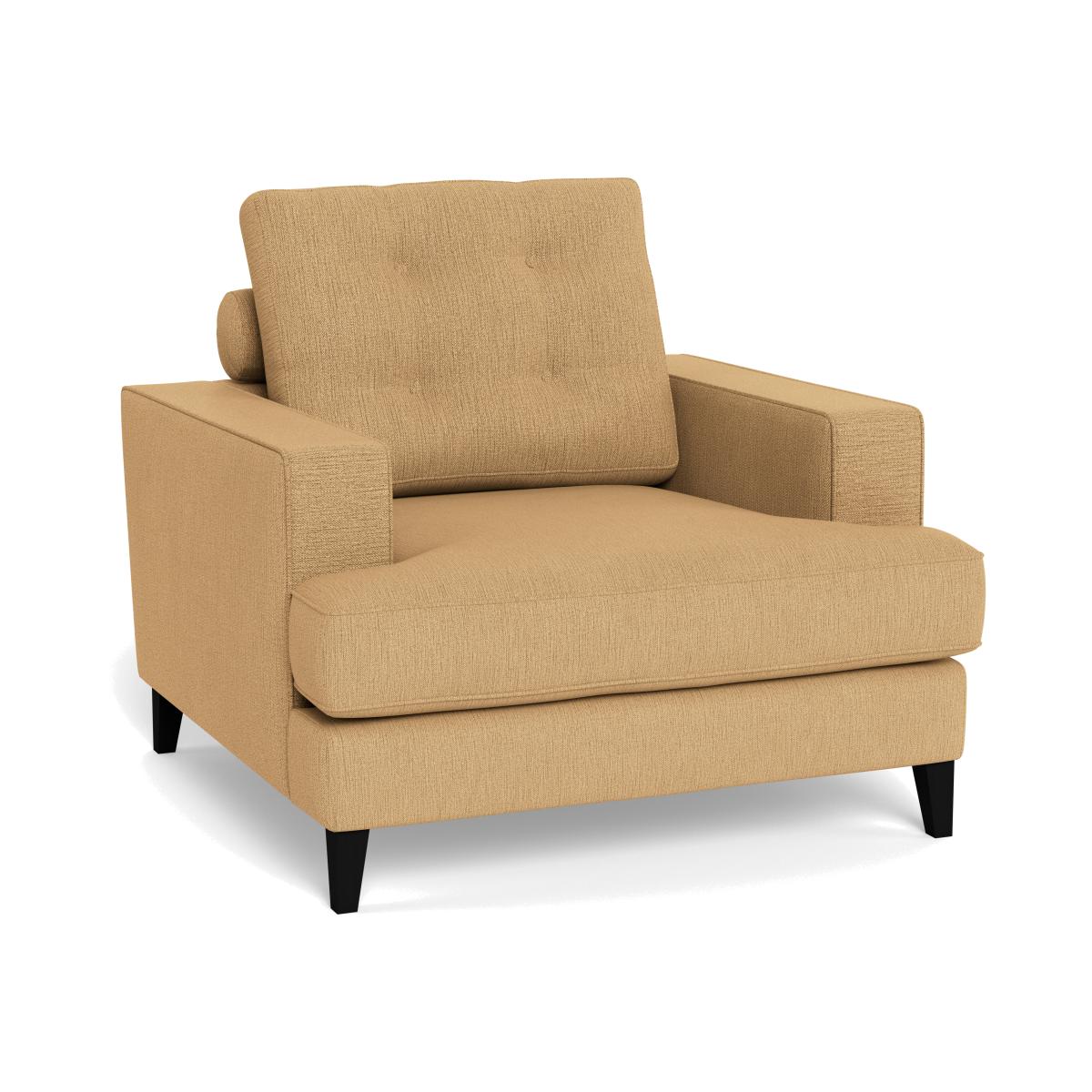 Heal's Mistral Armchair Smart Linen Mix Sand Black Feet – image 1