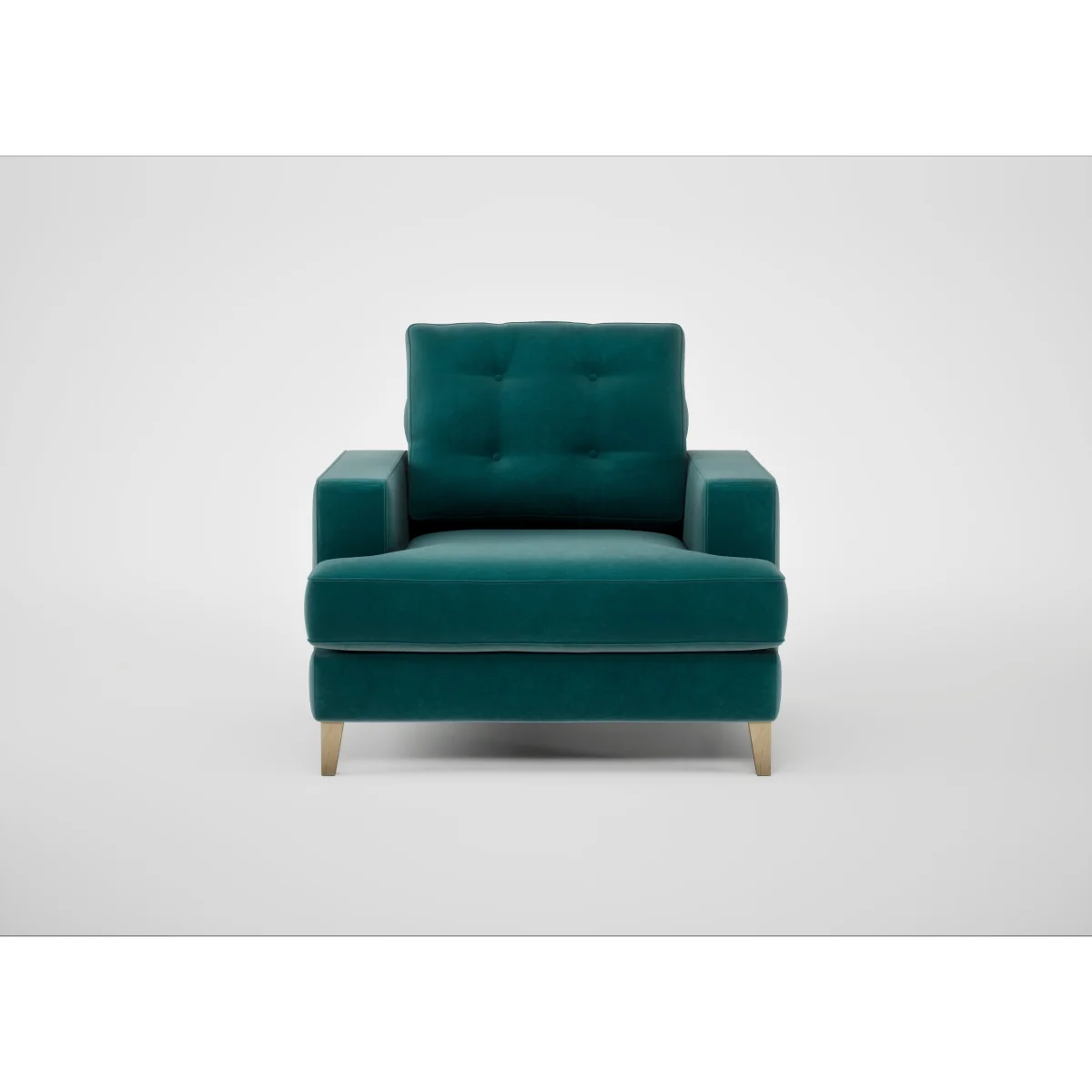 Heal's Mistral Armchair Cotton Velvet Evergreen Natural Feet – image 7