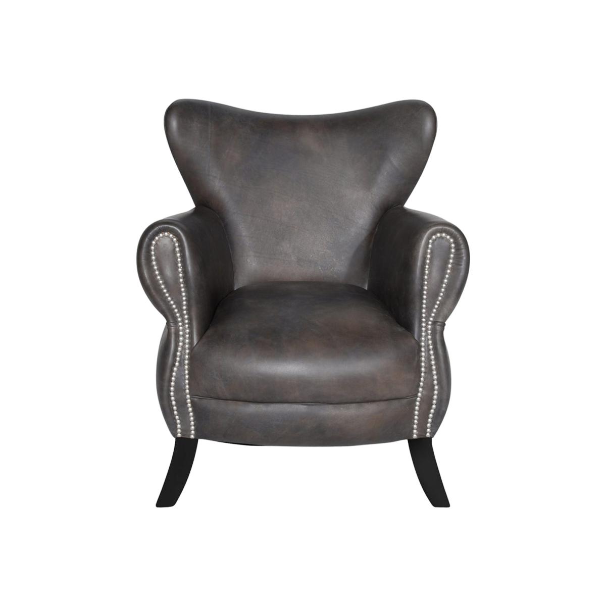 Timothy Oulton Scholar Chair in Destroyed Black Leather - Heal's UK Furniture – image 1