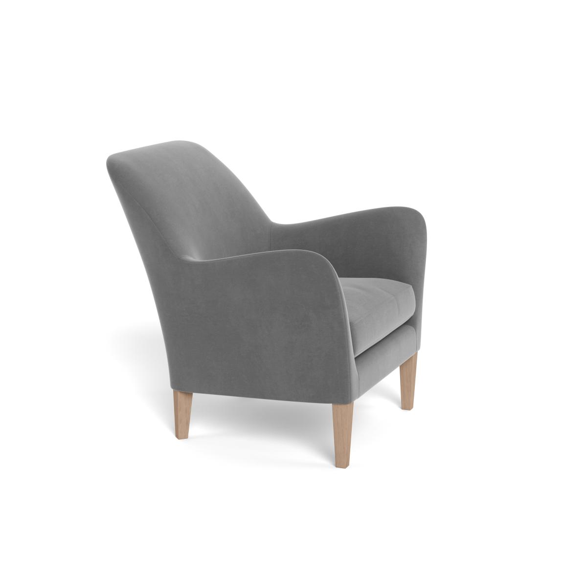 Heal's Wallis Armchair Smart Velvet Mercury Stained Oak Feet – image 3