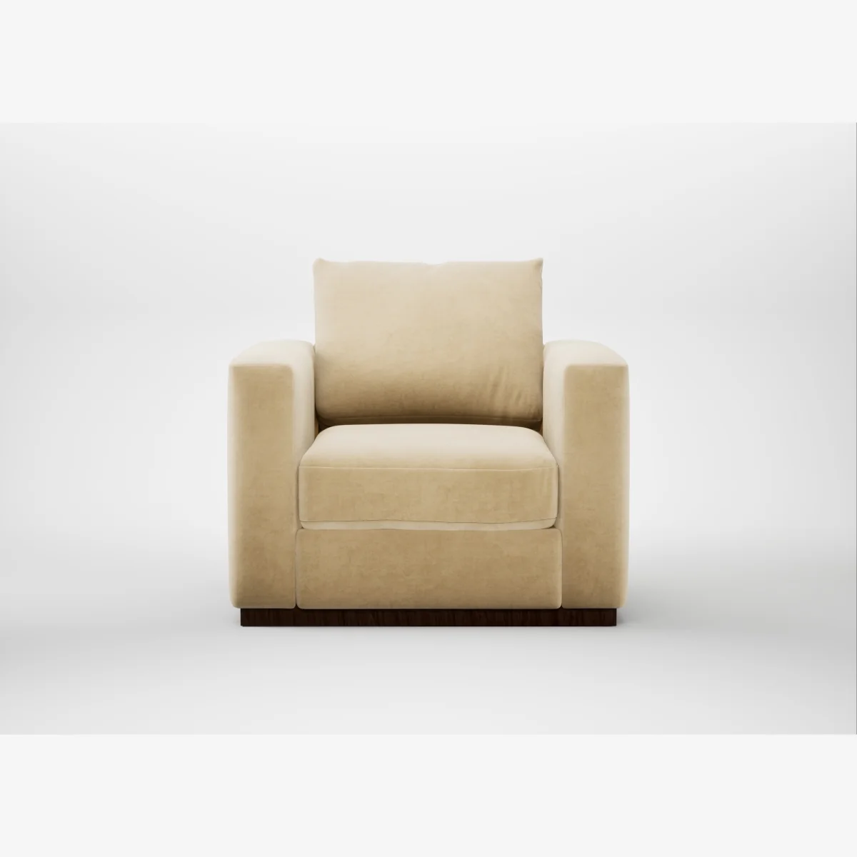 Heal's Trento Armchair Smart Luxe Velvet Biscuit – image 1