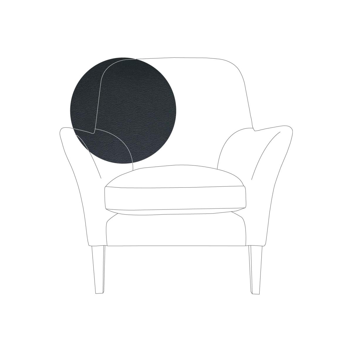 Heal's Wallis Armchair Leather Nero Natural Feet - Heal's UK Furniture