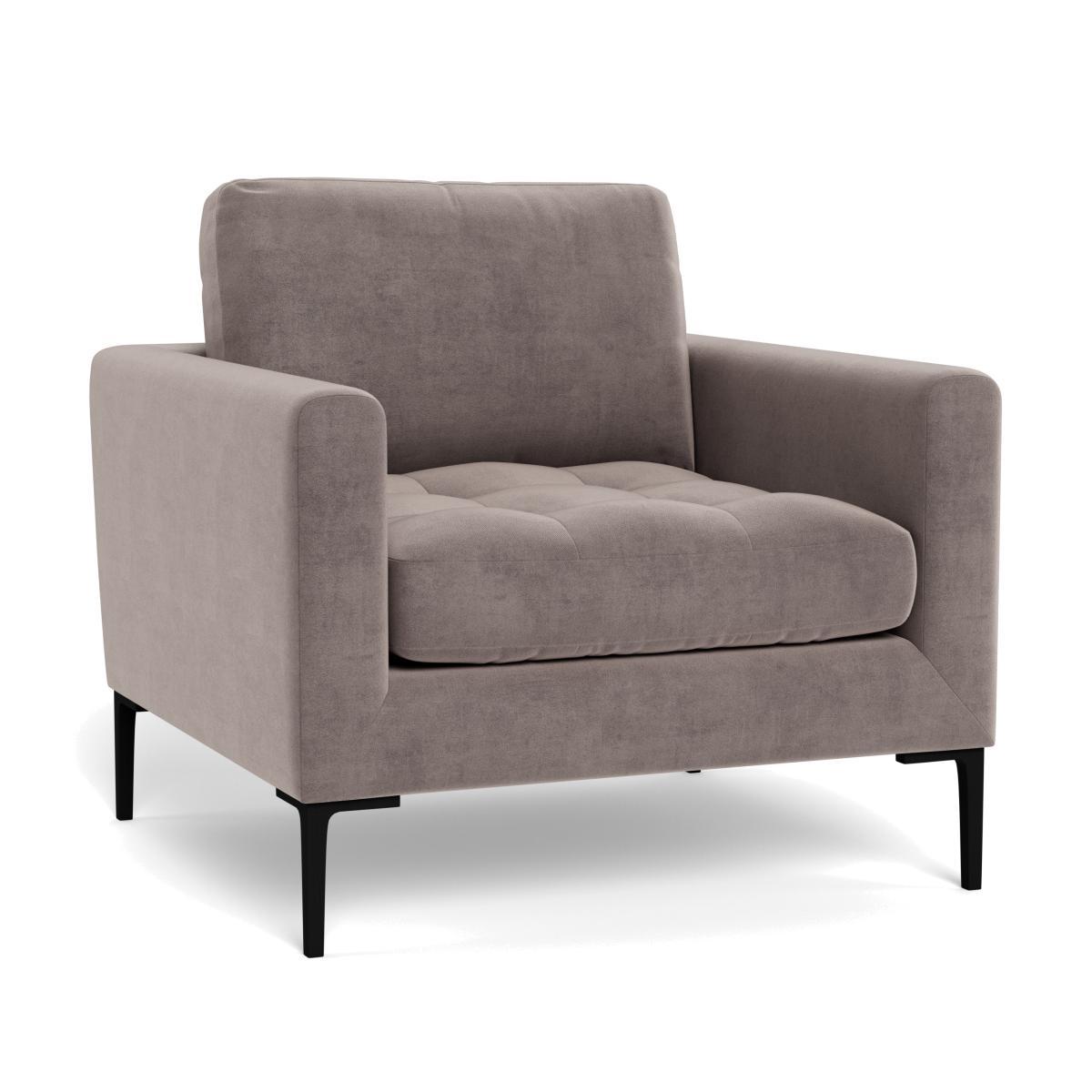 Heal's Eton Armchair Smart Luxe Velvet Mushroom Brass Feet - Heal's UK Furniture – image 1