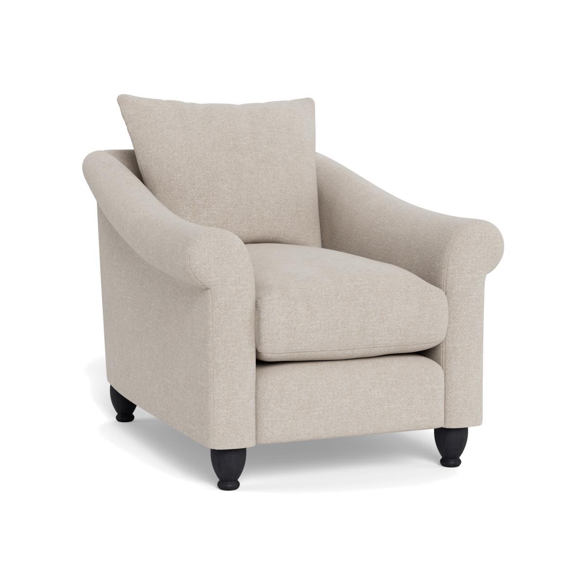Heal's Devon Armchair Texture Limestone Black Stain Beech Feet - Heal's UK Furniture – image 1